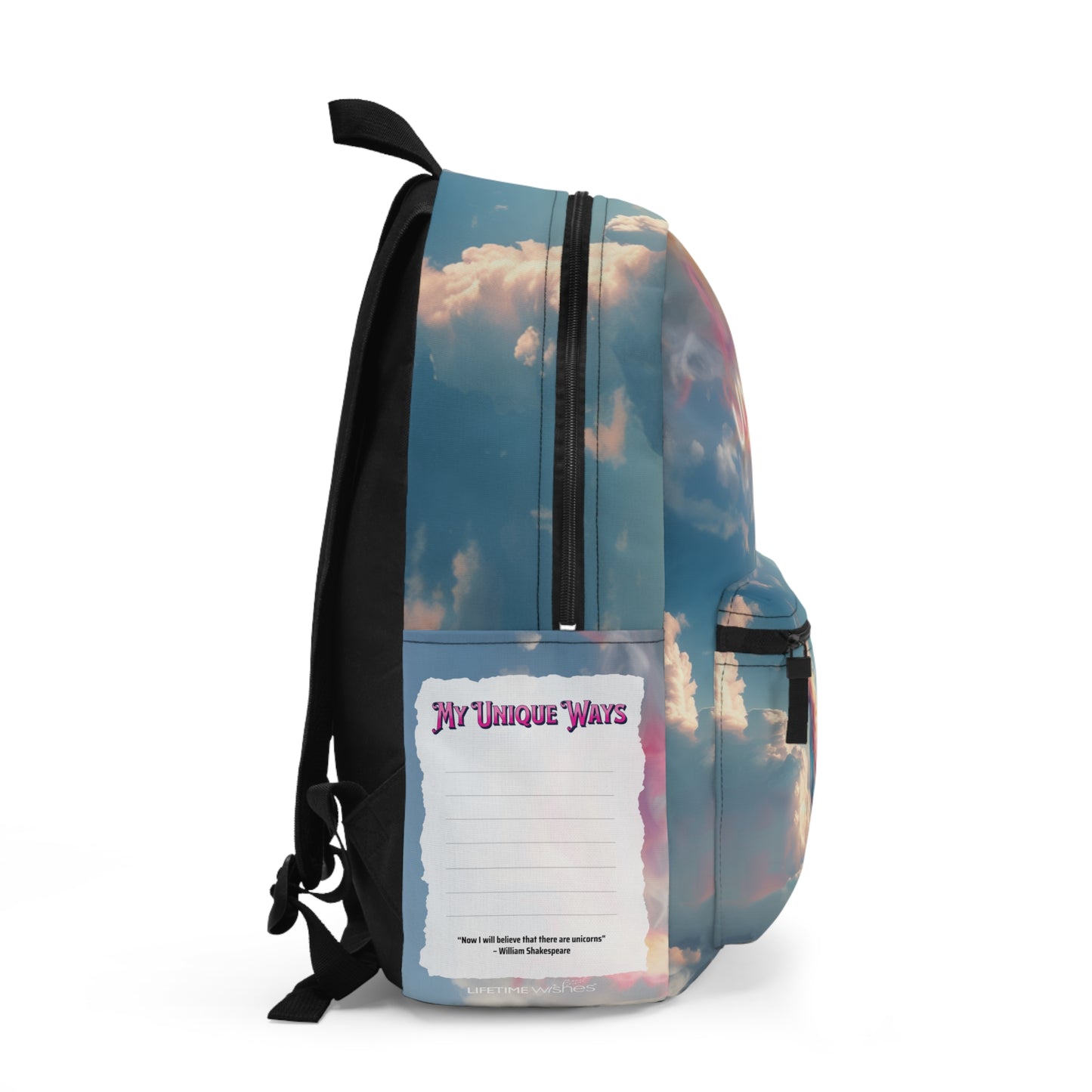 The "Unique" Write & Wear Inspiration Backpack w/ space to personalize one's unique traits, Shakespeare Quote, back to school, gift for her