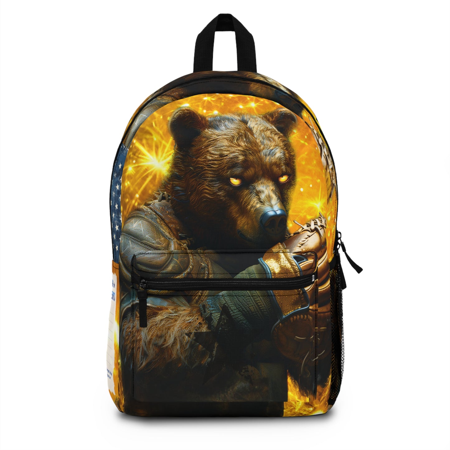 Baseball 'Golden Glove Bear' Write & Wear Personalized Inspiration Backpack, Babe Ruth Quote, back to school, baseball gift, travel bag